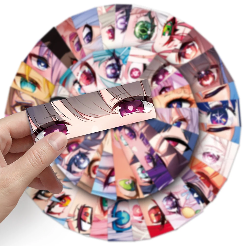 10/30/50pcs Anime Girl Eyes Stickers Cute Cartoon Creative Decals DIY Laptop Phone Luggage Bike Car Graffiti Sticker Decoration