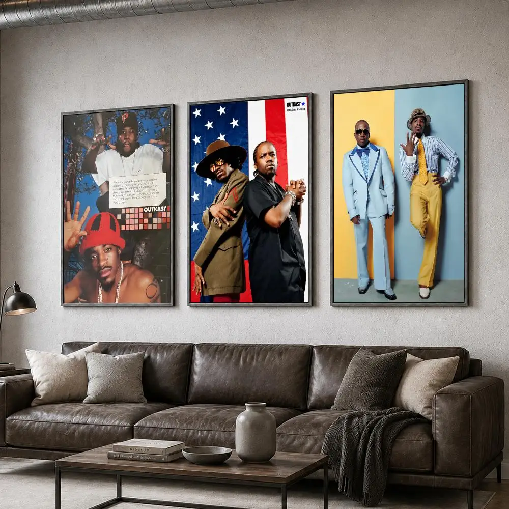 Outkast Southern Hip Hop Duo Music Aesthetic Art Poster  PP Self Adhesive Home Garage Dorm Bar Wall Decor Aesthetic Retro Gift