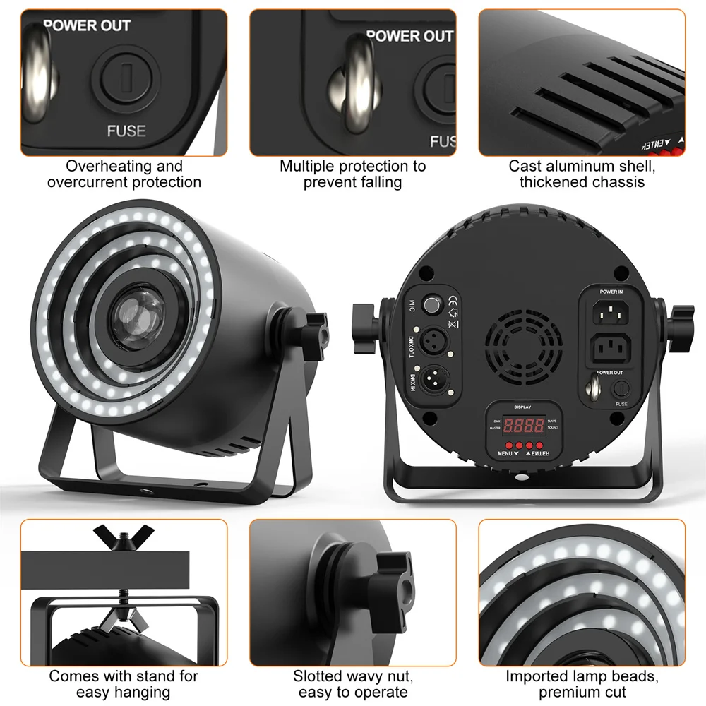 Luz Par plana RGBW SMD para escenario, barra de luz LED RGBW de 40W, activada por voz para DJ, iluminación de colores mezclados para boda, club nocturno y DJ