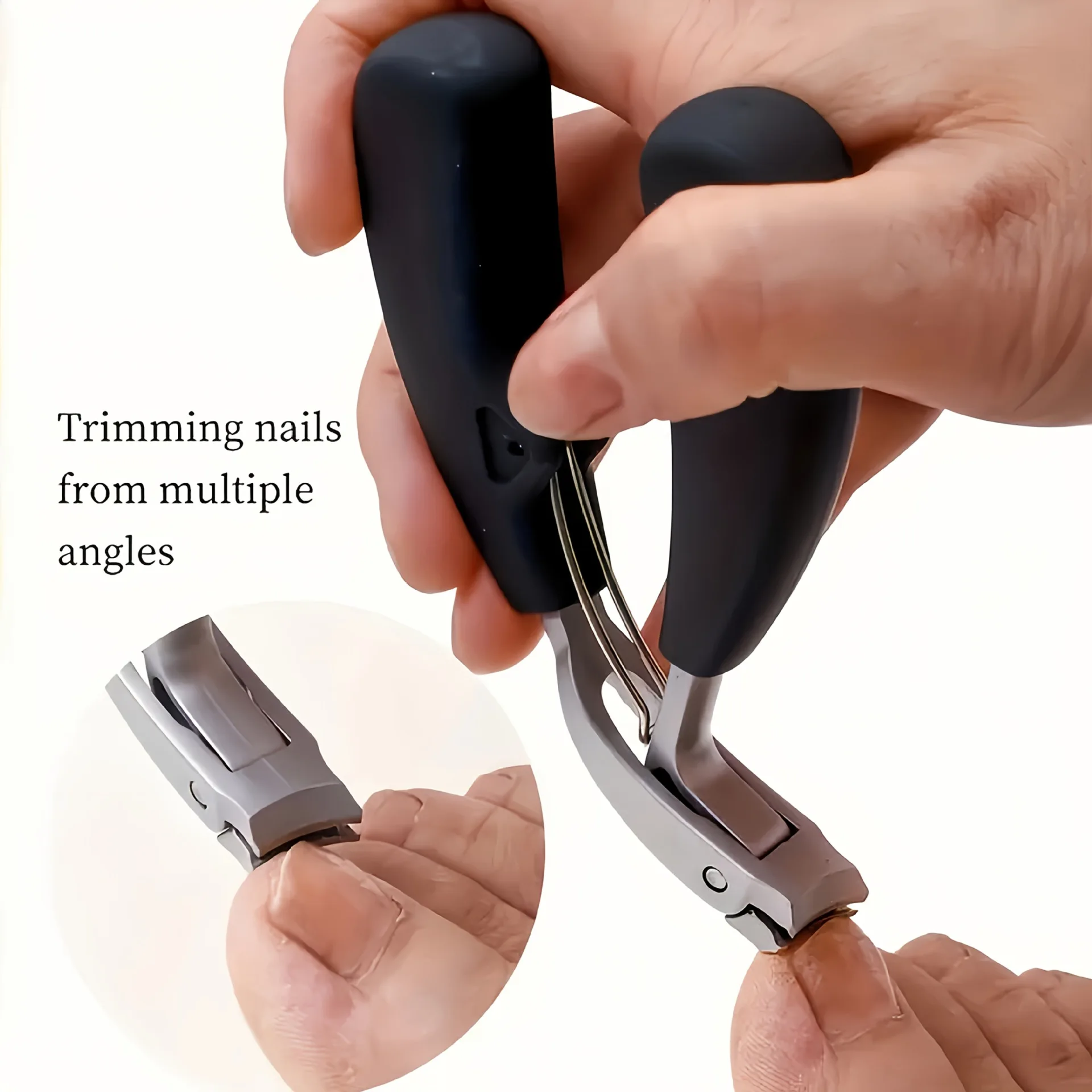 Premium Edelstahl-Nagelknipser für dicke Nägel, breite Öffnung, Anti-Spritz-Design, ergonomischer langer Griff, Bogenförmiger Schneidkopf