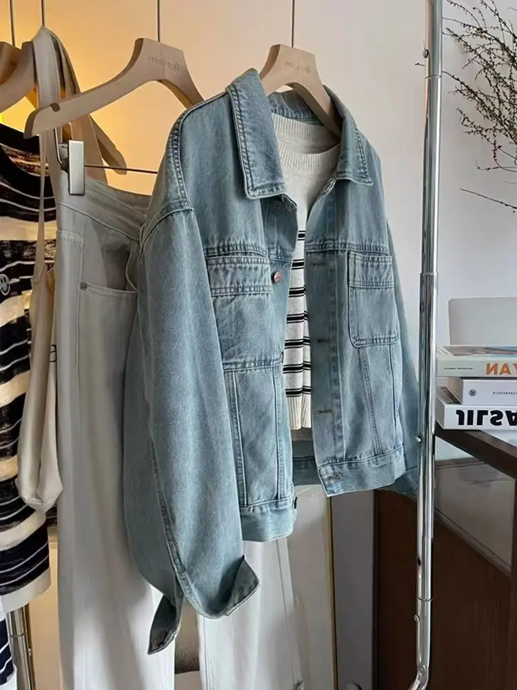 

Женские джинсовые куртки для женщин, уникальные абрикосовые утягивающие куртки в ромском стиле, классические косые французские волосы ягненка цвета хаки для девочек плюс