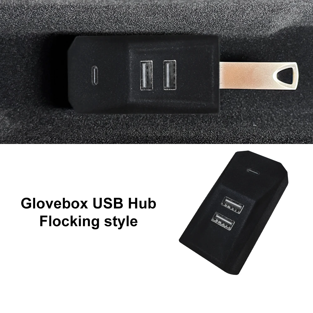 TESY Glovebox USB-Hub für Tesla Neues Modell YL Y Launch Juniper Standard Model 3 Highland Typ-C Splitter Dockingstation Daten – Detail 3