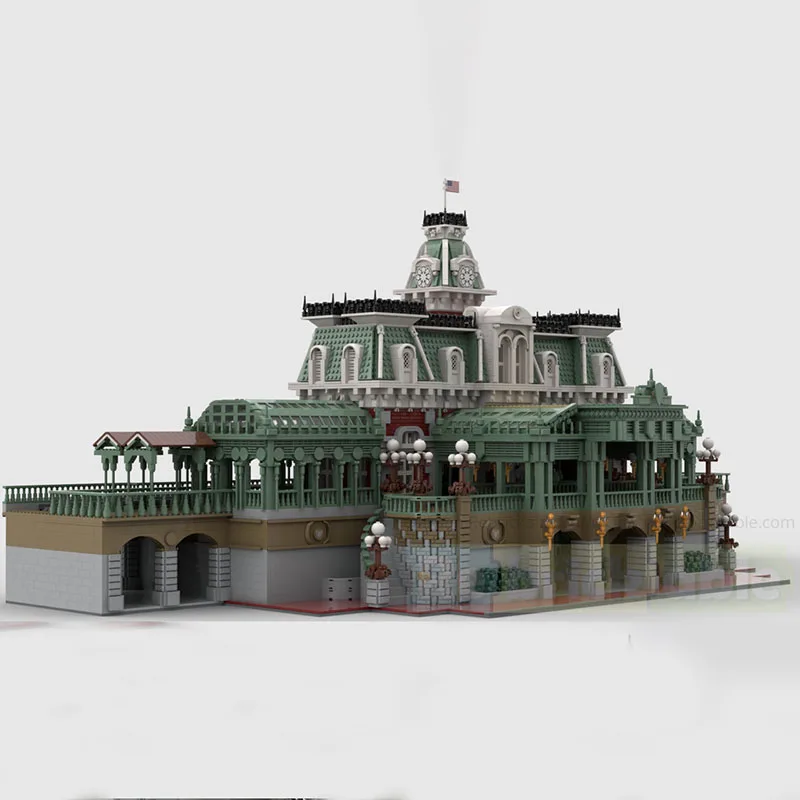 Exquisite New Product MOC Building Blocks Movie Model Magic Kingdom Railway Station Technology Modular Festival Gift Toy DIY Set
