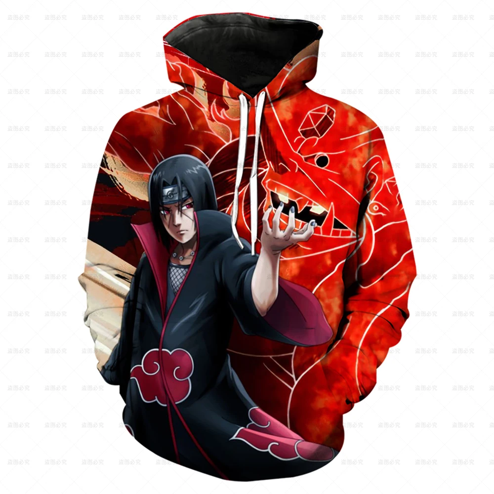 

2025 New Autumn Japanese Anime Men's Hoodie 3D Printed Naruto Sasuke Pattern Sweatshirt Street Style Clothing Casual Pullover