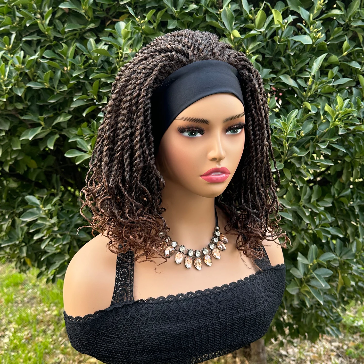 12 Inch Synthetic Braided Wig for Black Women