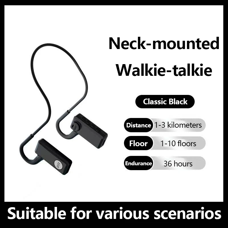 

Мини-беспроводная рация с шейным ремешком, компактное устройство с открытым ухом и клипсой для салонов, ресторанов, отелей
