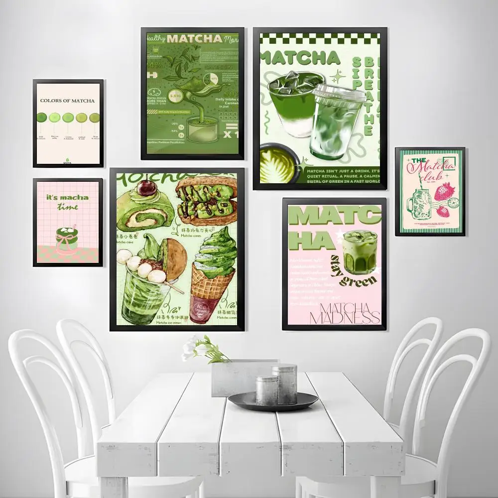 Póster de comida de Anime con sabor a Matcha, lienzo, arte de pared, Mural decorativo, decoración del hogar, regalo sin marco