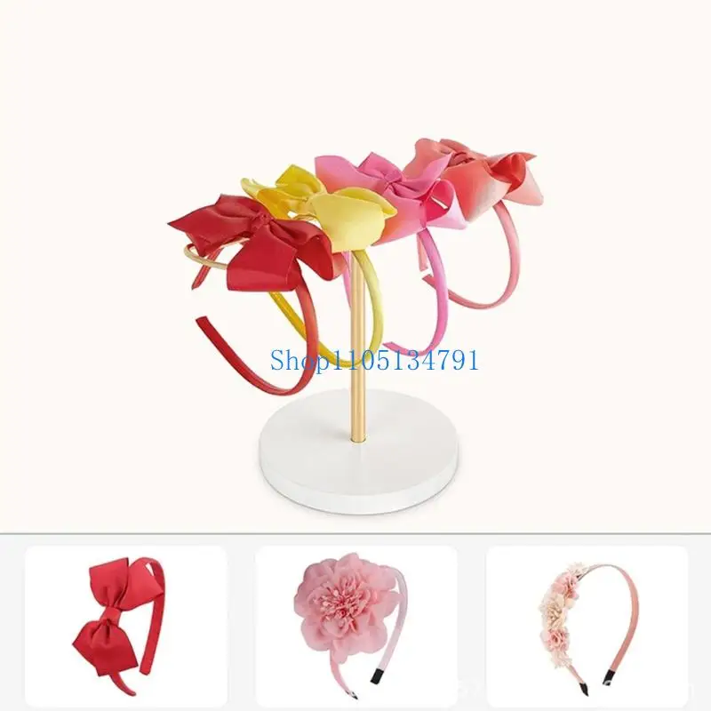 

98km Stylish Hair Tie Holder With Metal Bar And Base Elegant Scrunchie Display Stand For Vanity Countertop Decoration