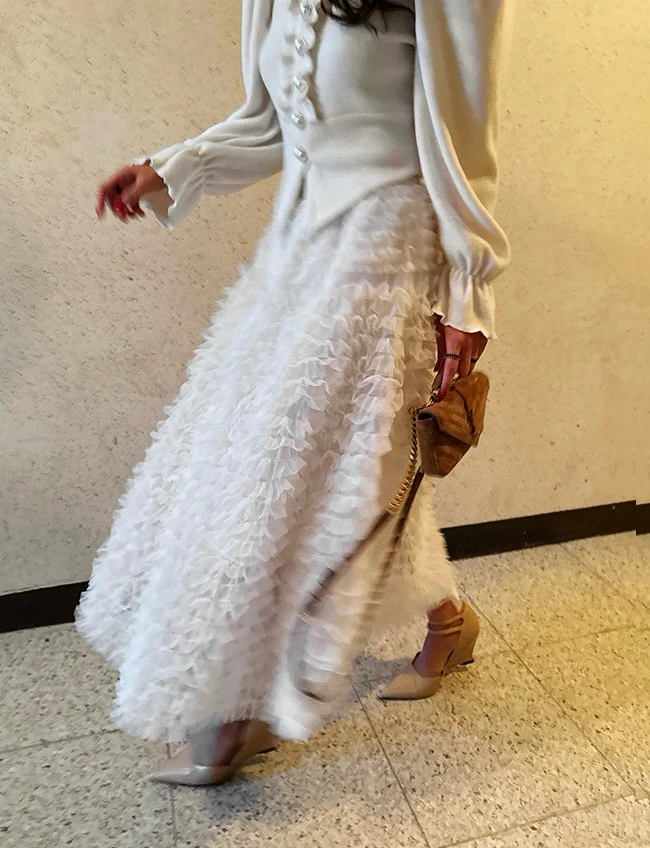 

Юбка Sweet Fairy T с многослойными складками и пышной юбкой-пачкой, женская модная юбка Dongda Gate с высокой талией, свободного кроя, весна