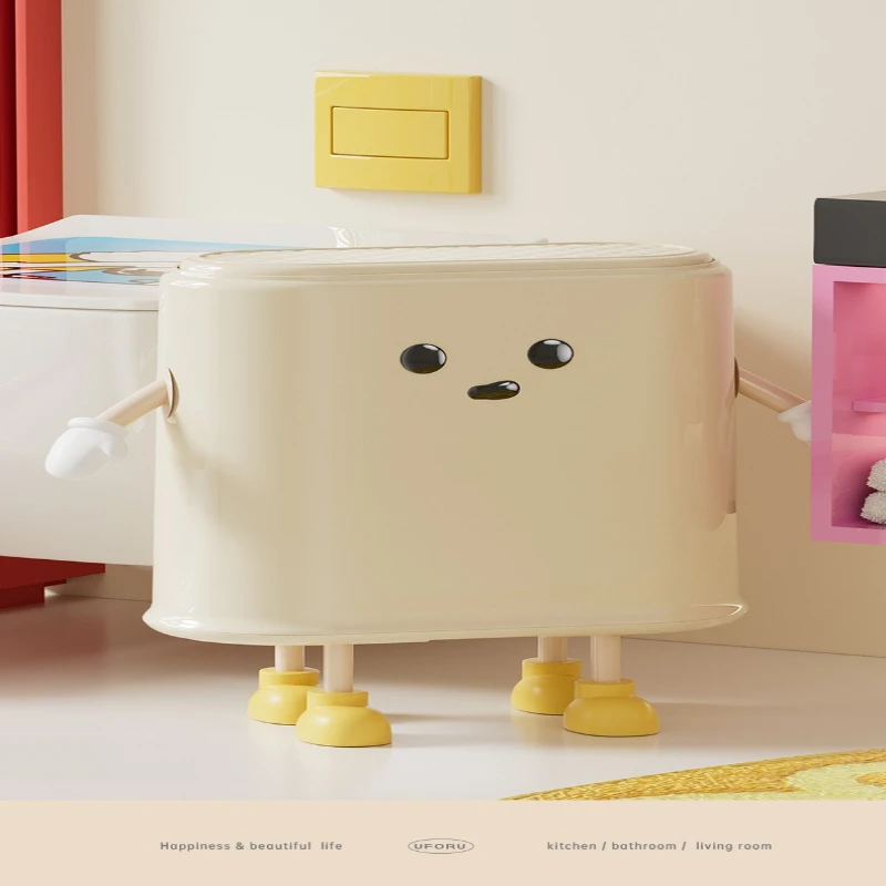 

Press Household Waste Bins High-end and Cute Style Large Capacity Slit Lid Waste Bins Toilets Plastic Home Vuilnisbakken JTW