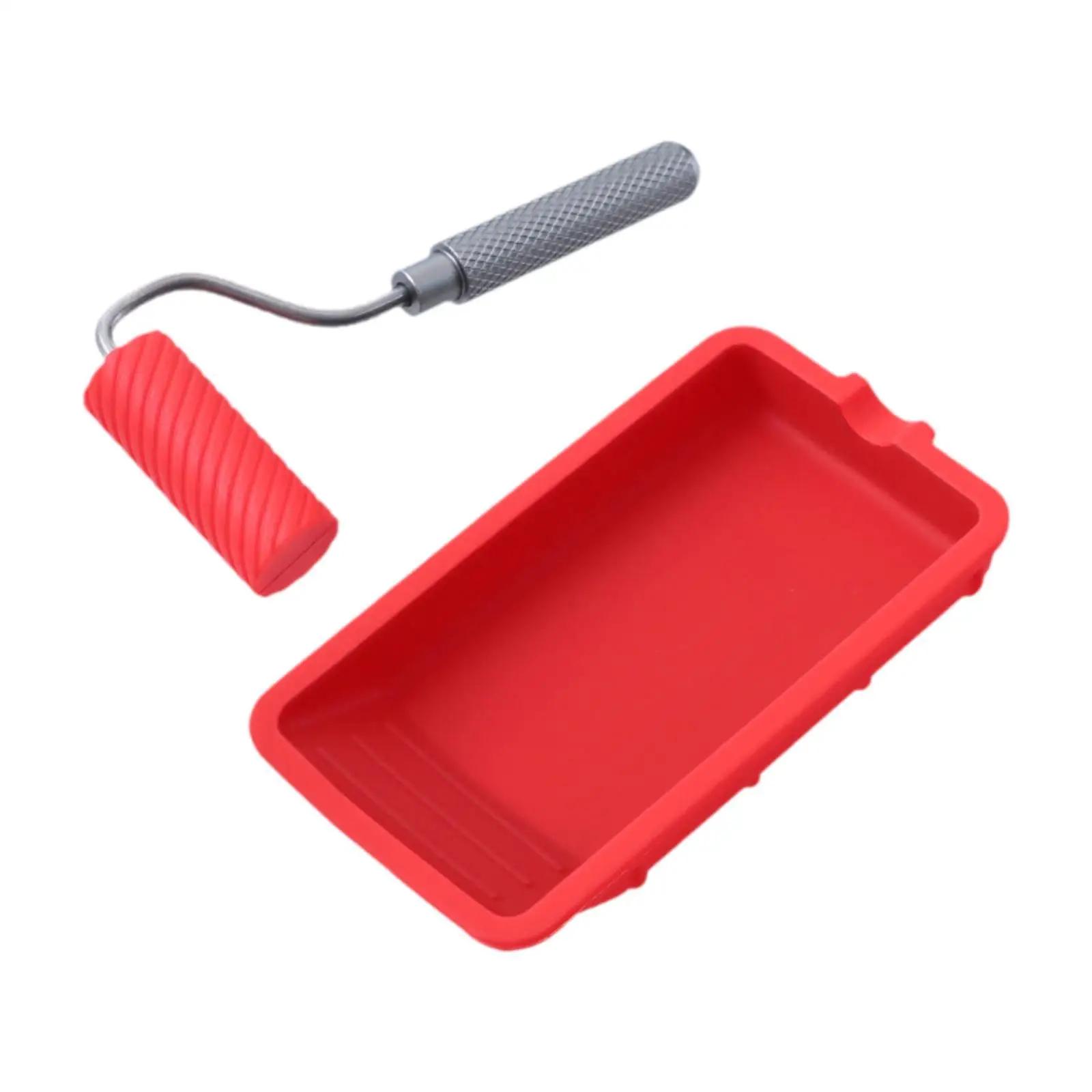 Paint Tray with Roller Silicone Tray Household Home Painting Supplies Home Improvement Wall Decor Paint Roller Tray Kit Reusable