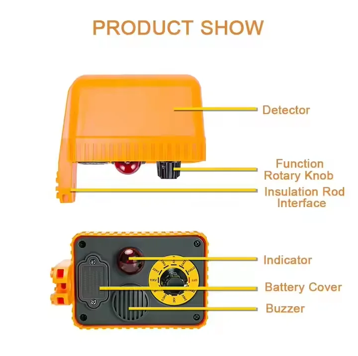 TID POWER Non-contact Electrical Testing Detector Model 593001 With 10kV-500kV Range IP65 Protection 9V Zinc-Manganese Battery view 5