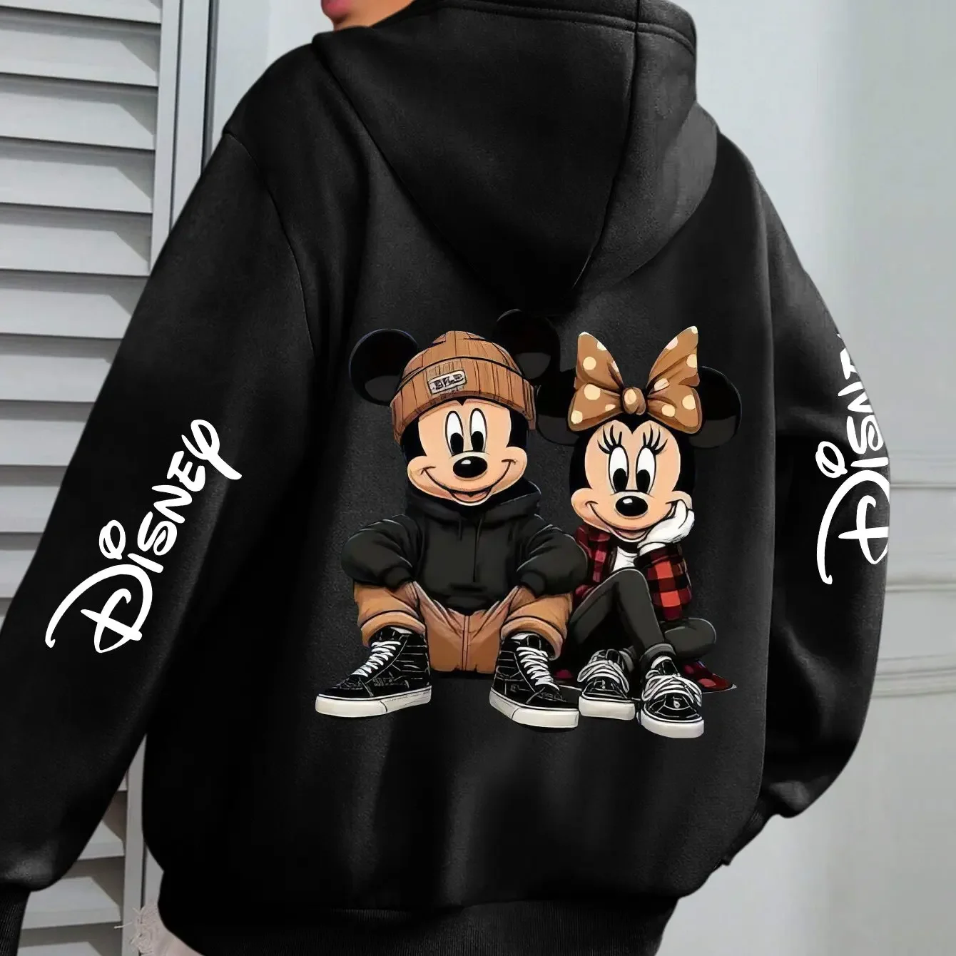 Disney Mickey und Minnie Cartoon Print Hoodies Herbst/Winter Herren- und Damen-Sweatshirts Paare Plus Size Loose Casual Pullover