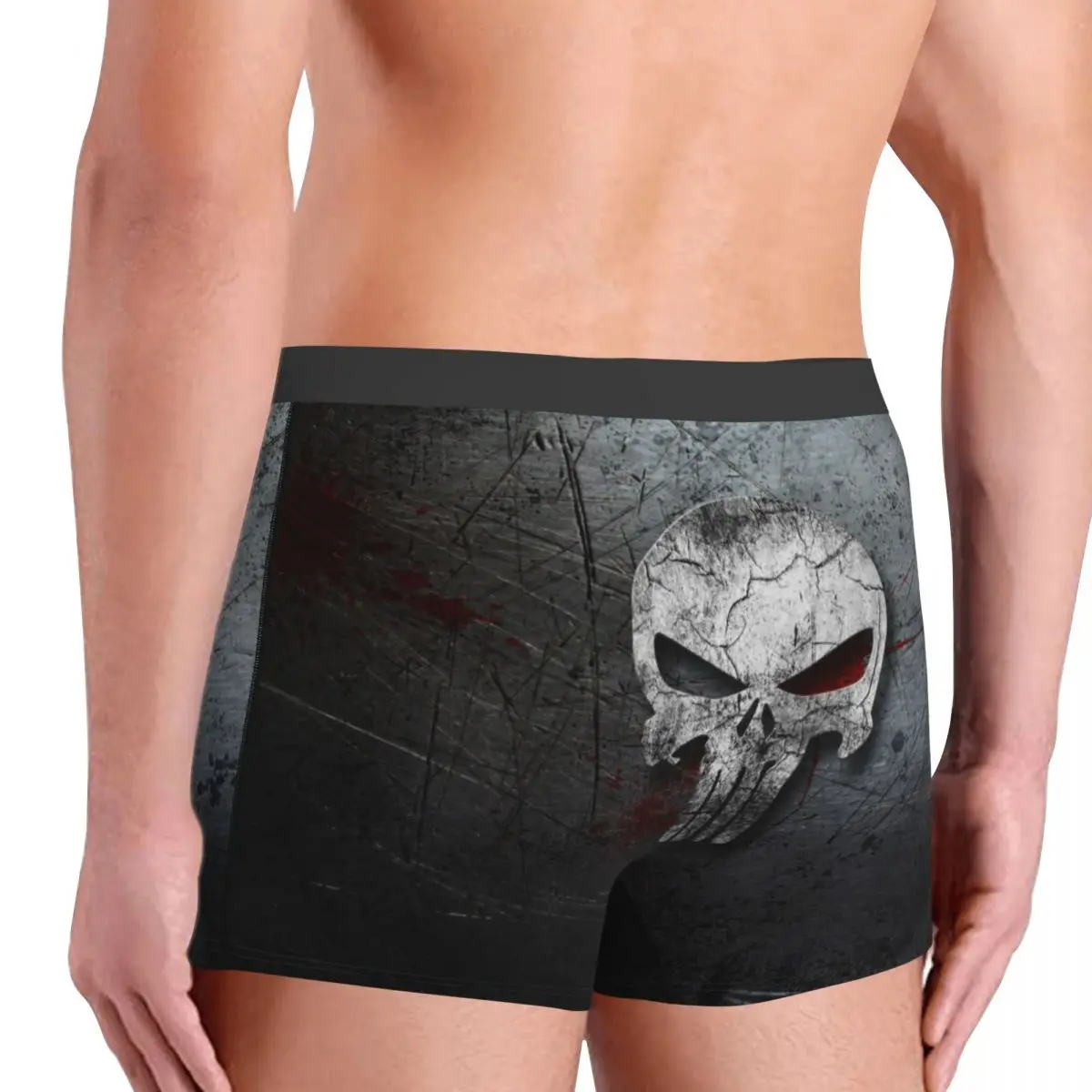 Vintage Skeleton Punishers Skull Underwear Men Print Custom Boxer Shorts Panties Briefs Soft Underpants