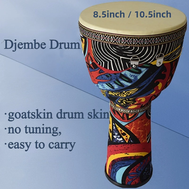 Sheepskin Djembe Drum Portable 8.5 Inch Children Learning African Drums 10.5 Inch Dance Accompaniment Musical Instruments