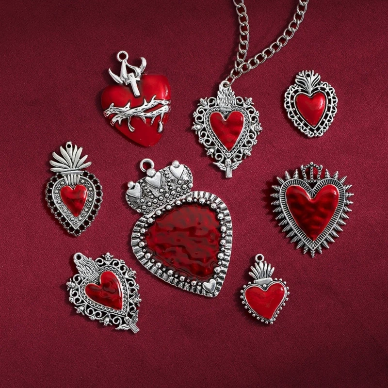 Punk Skeleton Heart Charm Hanging Pendant DIY Jewelry Finding for Women