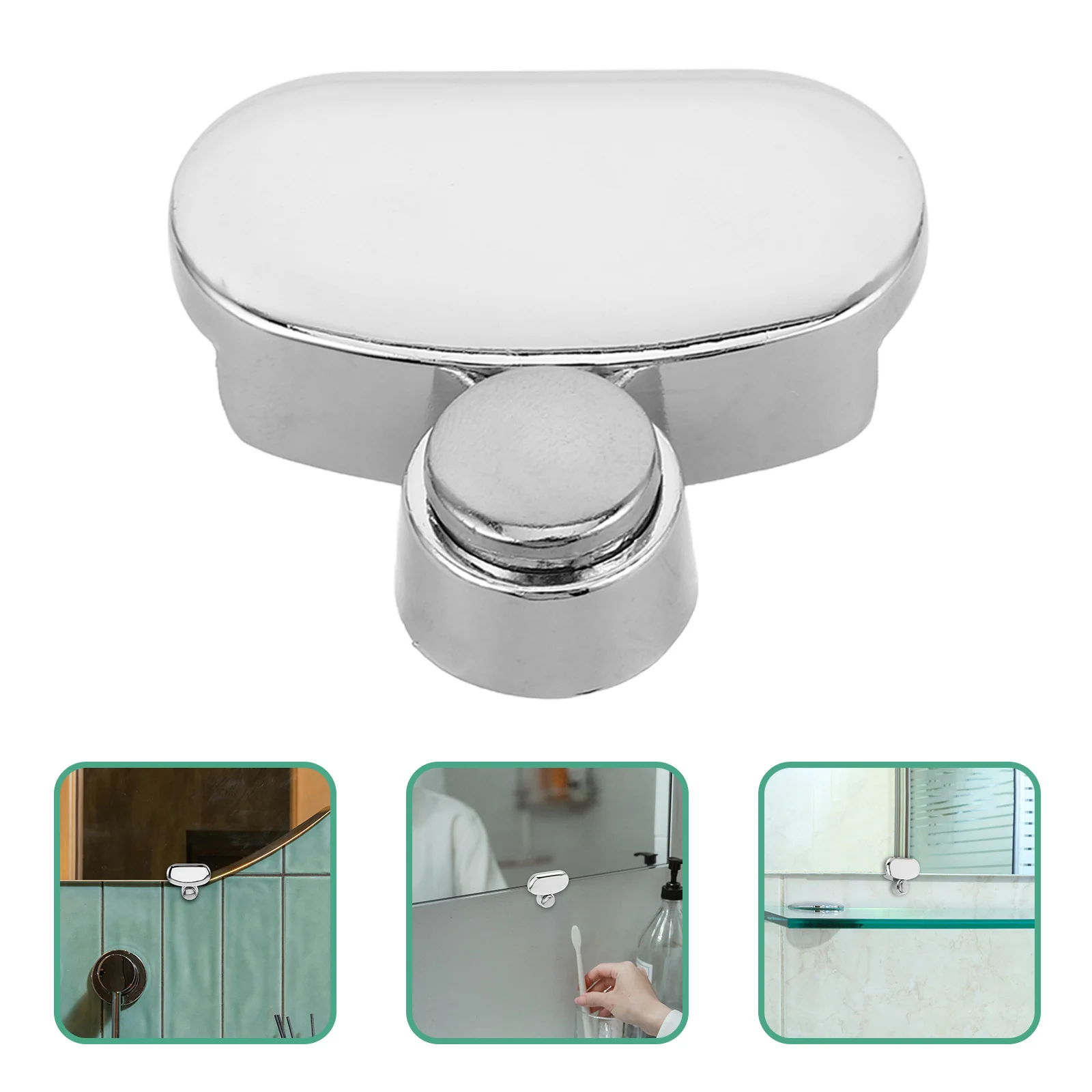 

4Pcs Mirror Clips Kit Zinc Alloy Bathroom Glass Clamp Fixing Holder Mounting Brackets Frameless Mirror Installation Hardware