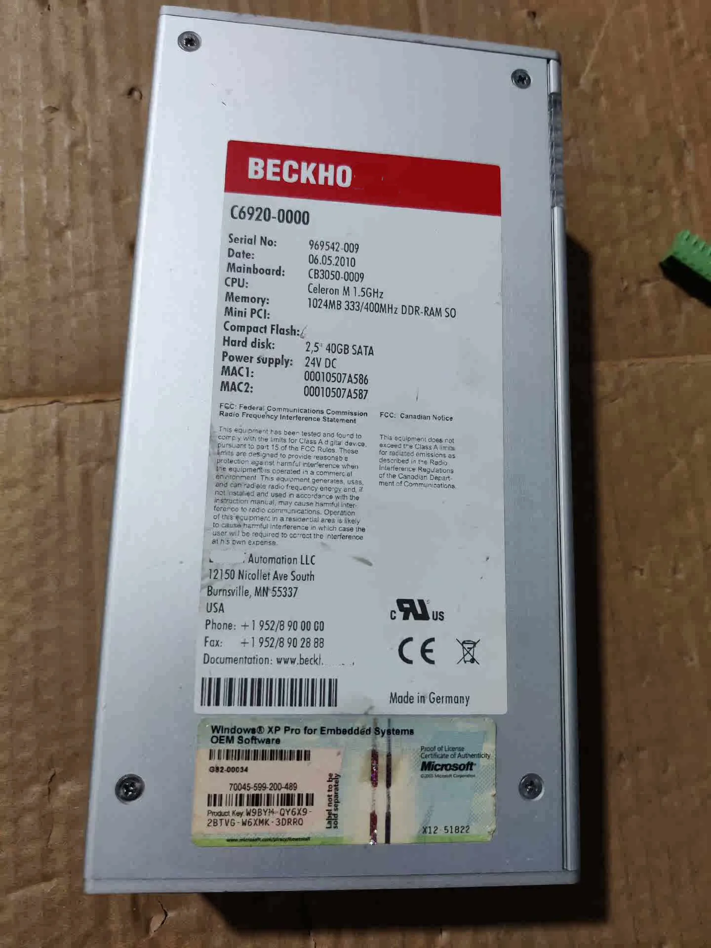 C6920-0000 Промышленный контроллер для Бекшофа