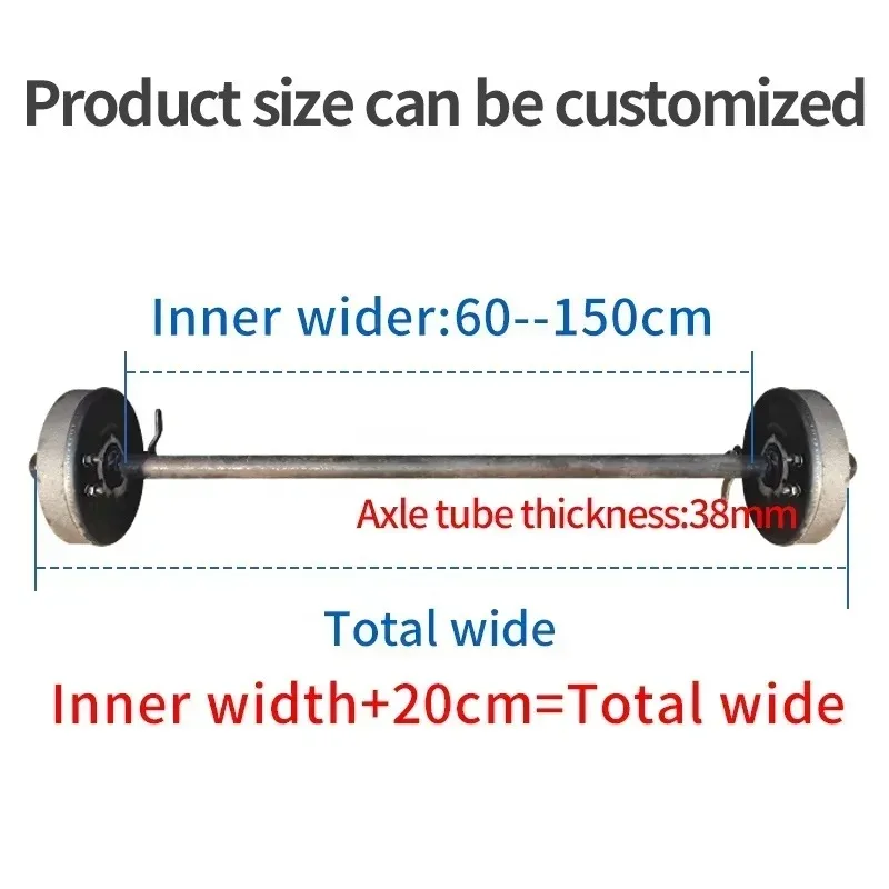 Hot SalesCustomized 1.5 Ton Drum Brake Trailer Axle Modification Electric Three Or Four Wheel Flat Parts