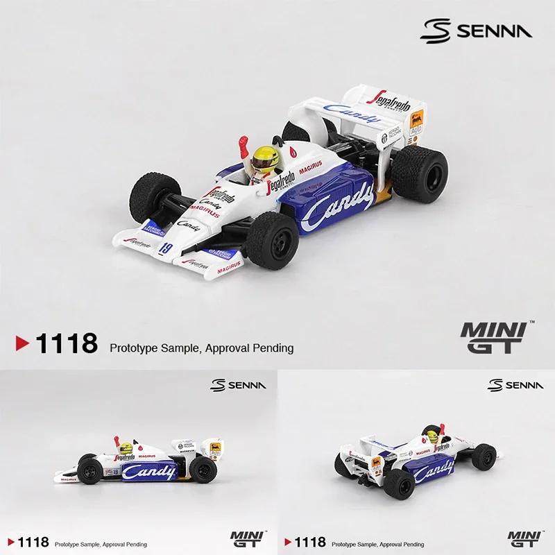 Prevendita MINIGT 1118 1:64 Toleman TG184 # 19 Ayrton Senna Monaco Grand 1984 Premio 2nd Place Diecast Model Car Collection Giocattoli