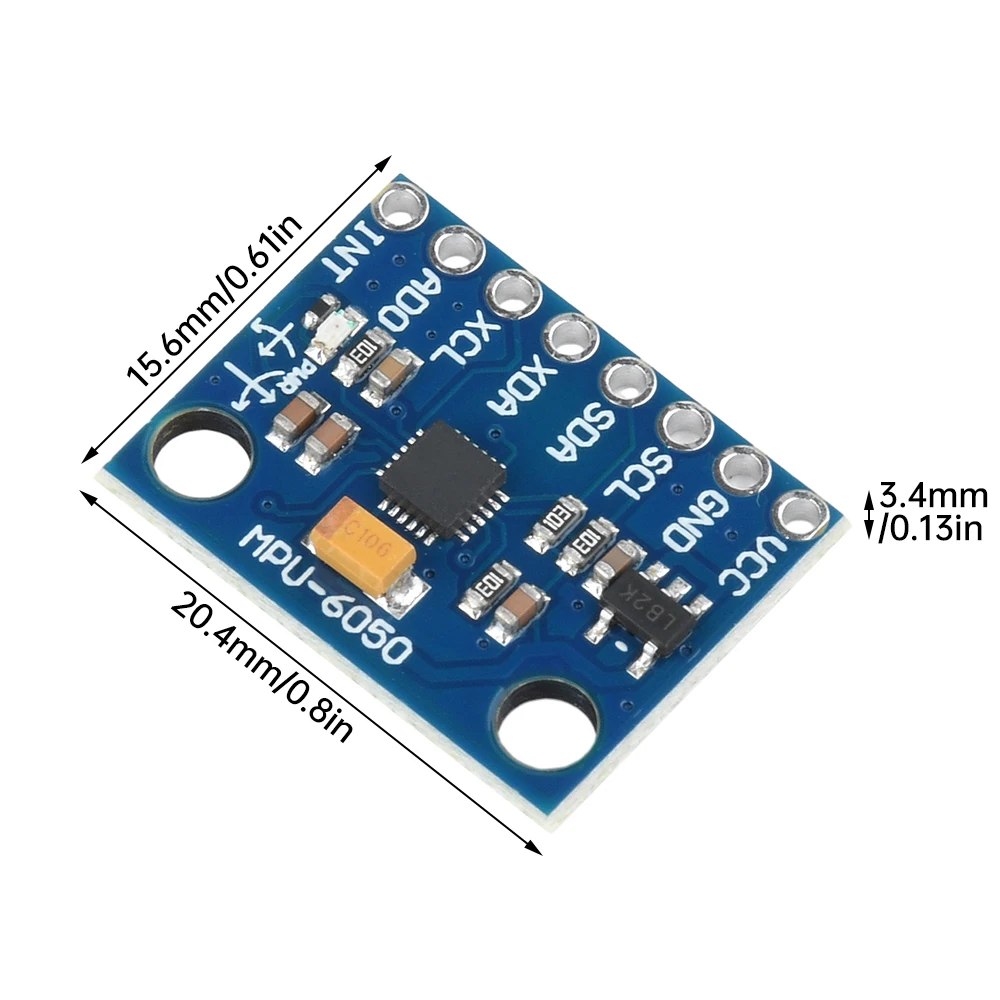 GY-521 MPU-6050 MPU6050 أجهزة استشعار الدوران التناظرية ذات 3 محاور + وحدة مقياس التسارع المدمجة في محول إعلان 16 بت