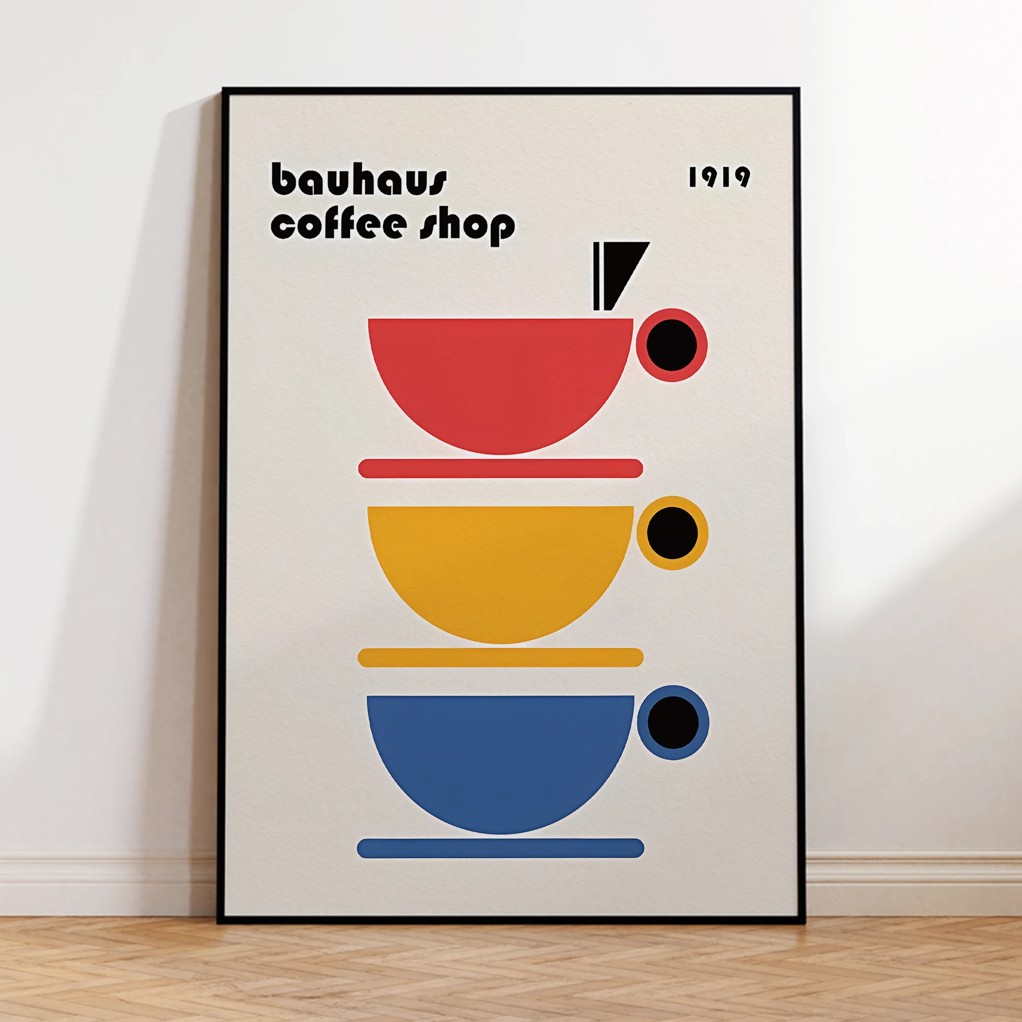 Abstract Bauhaus Coffee Hop Wa - Geometric Wall Art recension och pris