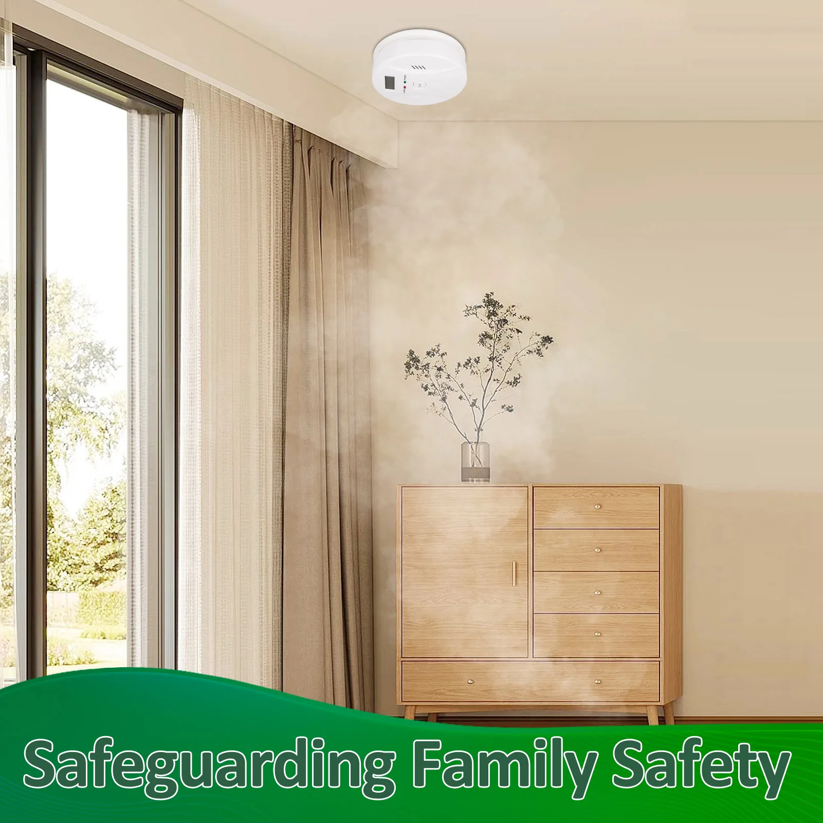 2 in 1 CO and Smoke Alarm Carbon Monoxide Detectors Smoke Detector Smoke Combination CO Alarm Fire CO for Alarm