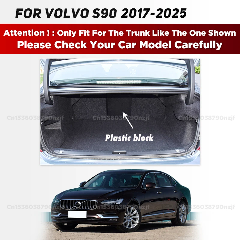 For Volvo S90 2017-2025 24 23 22 21 20 19 18 3D Car Trunk Mat Cargo Liner Carpet Interior Accessories Cover