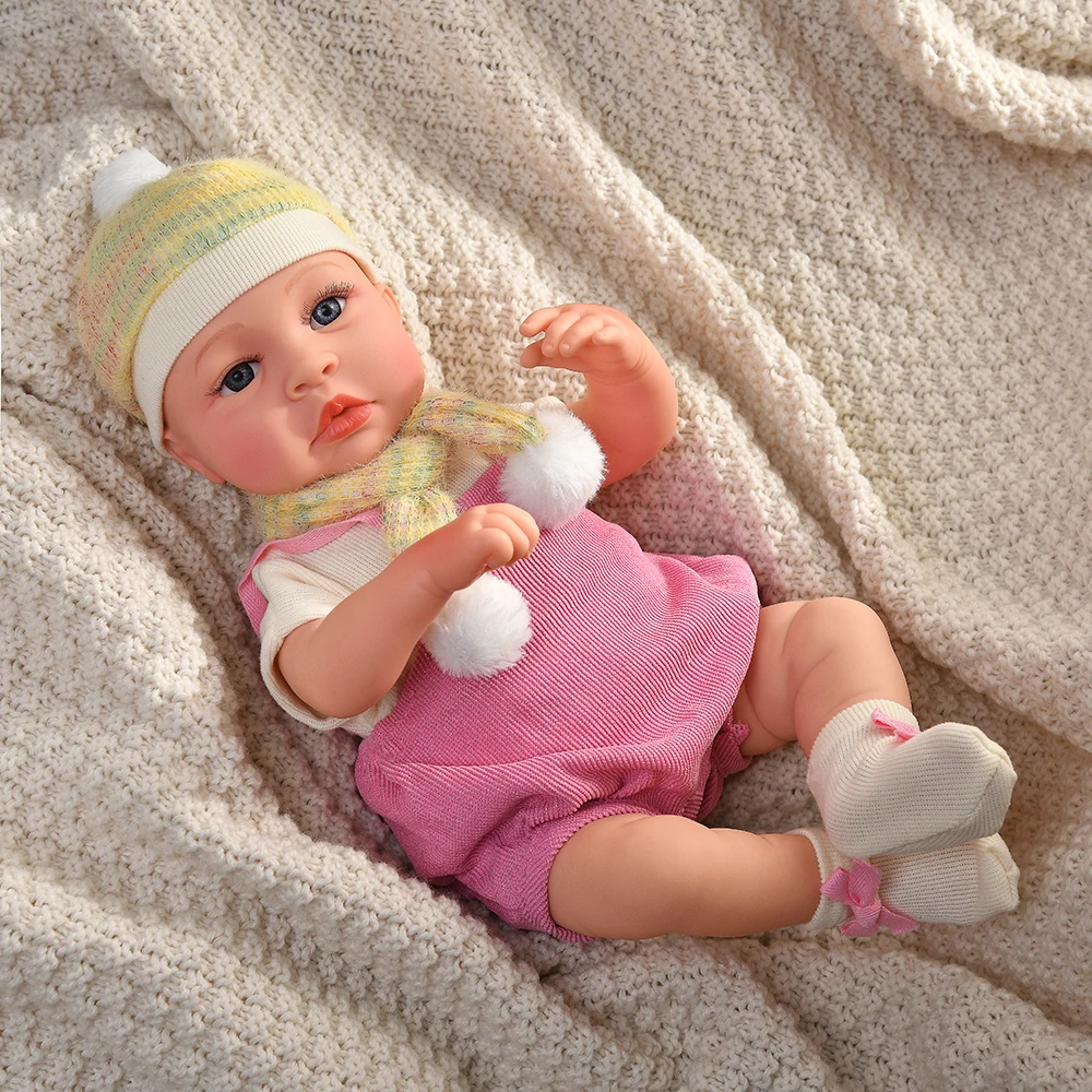 45cm Reborn-Babypuppenkleidung, Niedliche Puppenkleidung für 18-Zoll-Neugeborenen-Babypuppen, Realistisches Kleid für Mädchen, Spielzeug-Puppenzubehör-Outfit – Detail 15