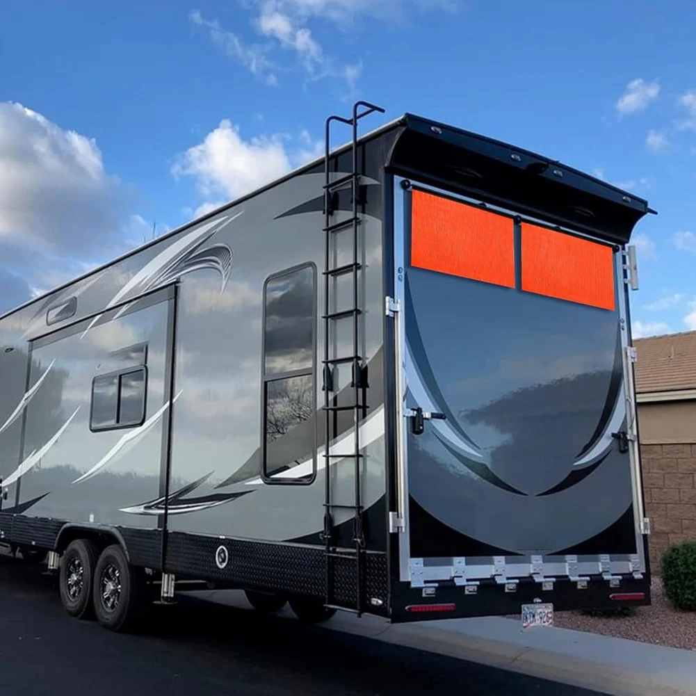 

Набор флагов безопасности, 6 ярко-оранжевых сетчатых предупреждающих флагов, 18X18 дюймов с виниловым рантом, шнуром и крючком EZ для прицепов и пилотов