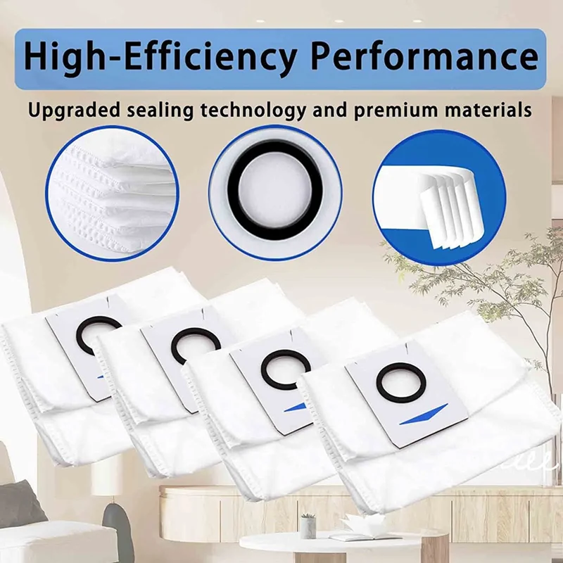 8PCS Vacuum Bags Dust Bags For ECOVACS DEEBOT X1 Omni For ECOVACS DEEBOT X1 Turbo