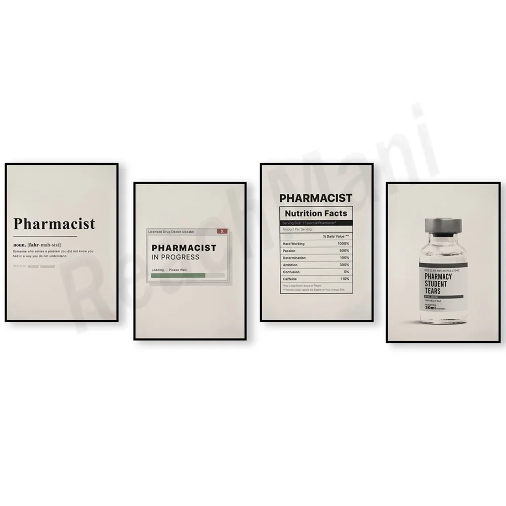 Pharmacist Definition Printable, Pharmacist in Progress Poster, Pharmacist Fun Nutritional Facts, Pharmacist Graduation Gift