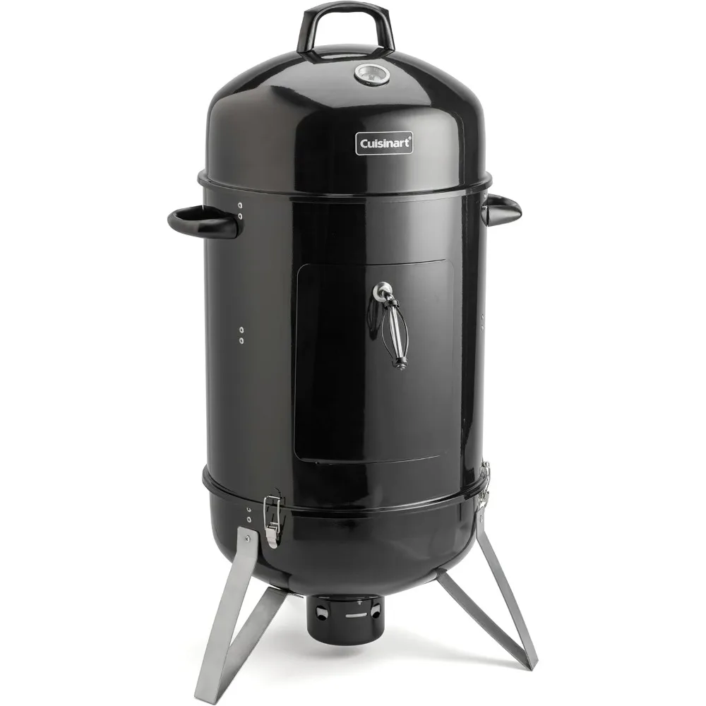 

18” Vertical Charcoal Smoker, Integrated Thermometer, Water Bowl and Dual Vents Perfect for Smoked Brisket, Chrome Plated Grates