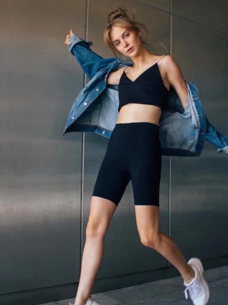 

Summer new casual sports leggings, cropped shorts, tight shorts