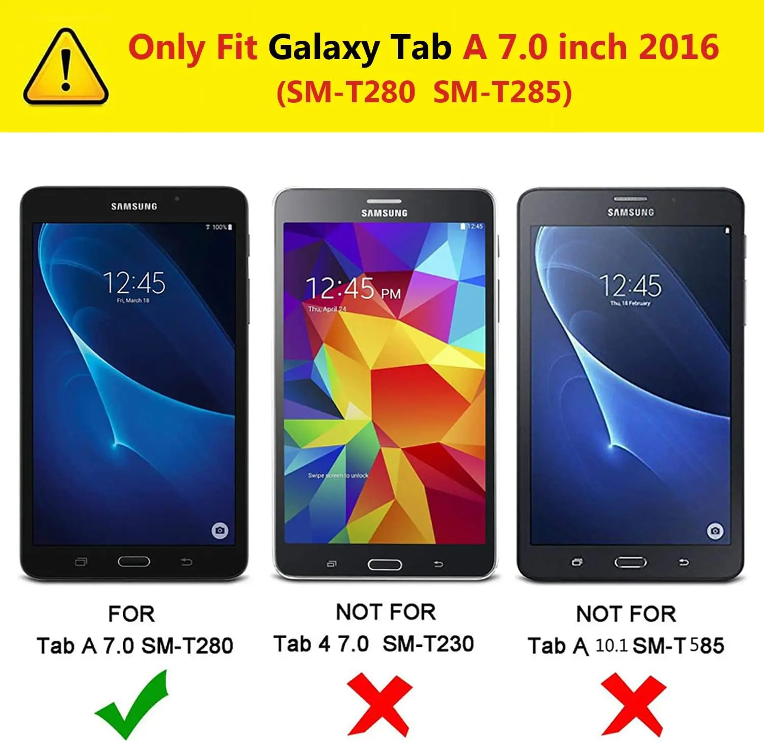 Case for Galaxy Tab A 7.0 SM-T280 SM-T285  2016 Release - Slim Lightweight Durable Trifold Stand Cover, Supports AutoWake/Sleep