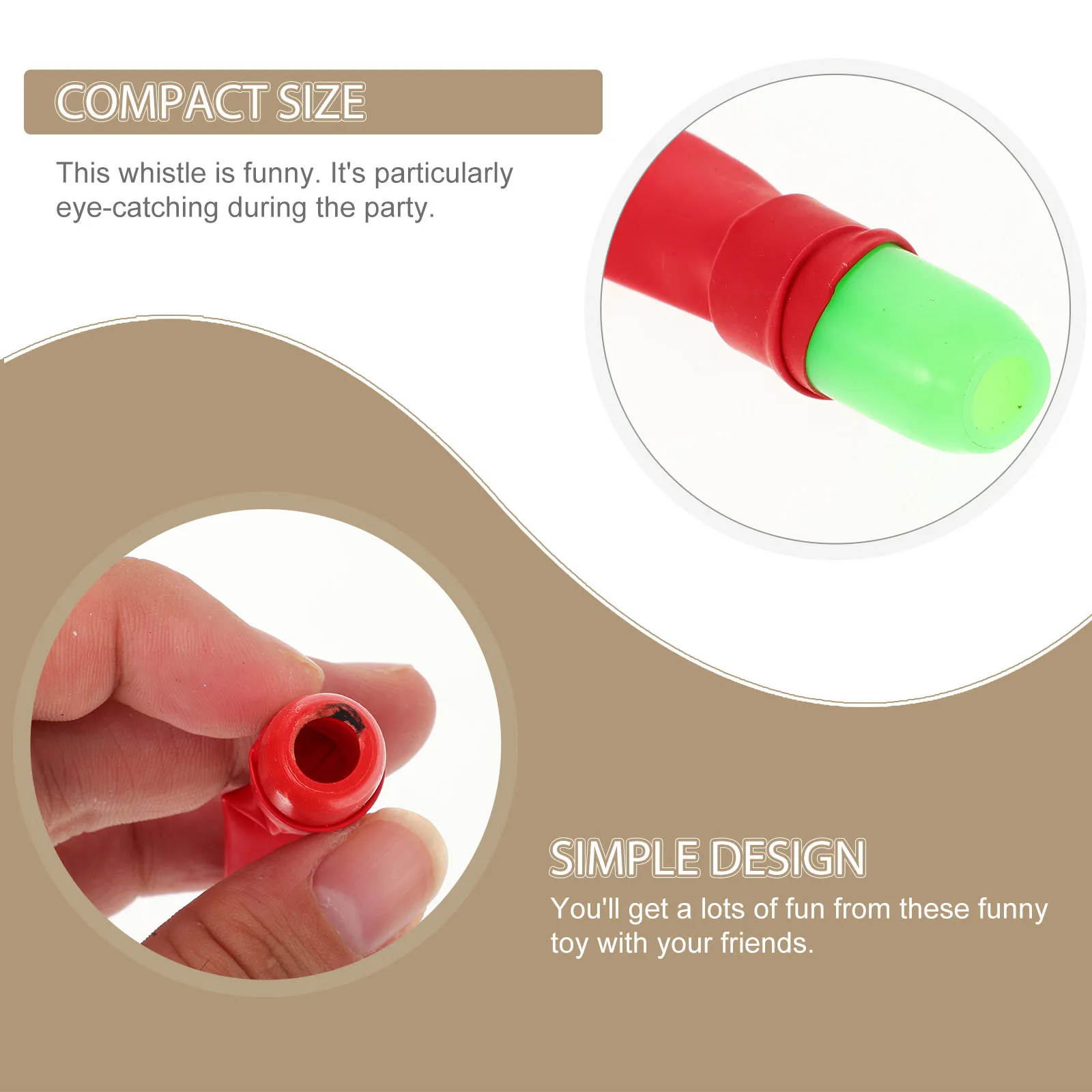 

5pcs Fart Whistle Toy PVC Red Noise Children Party Gag Gift Halloween Trick Toy Novelty Sound Whistle