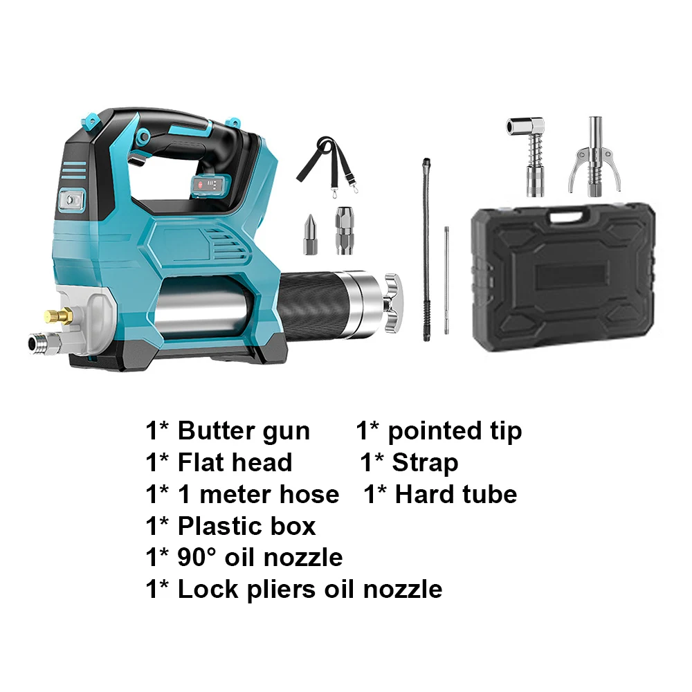 SIHAO 12000PSI Electric Grease Gun Kit Cordless Brushless High Pressure Greasing Machine Oil Tool Set 39.4" Flexible Hose view 3