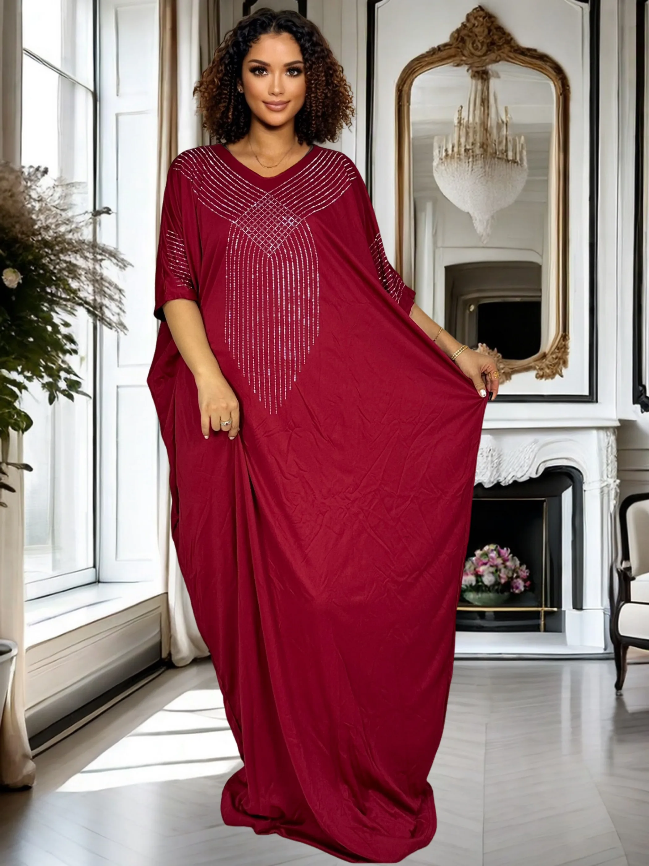 Women's Plus Size Traditional Middle Eastern Abaya, Polyester, Sleeveless, Floor-Length, Turkish Robe for All Seasons