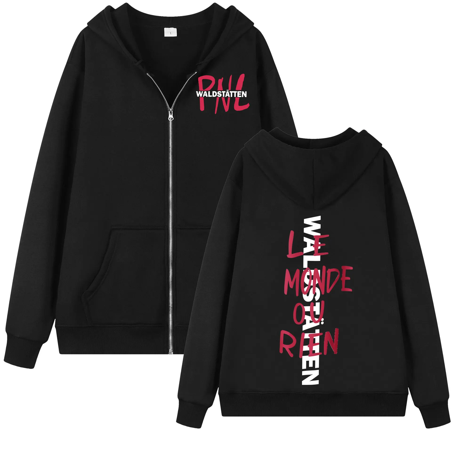 

Rap Duo PNL Double Sided Print Zipper Hoodie Men Women Fashion Hip Hop Zip Up Pullovers High Quality Fleece Oversized Sweatshirt