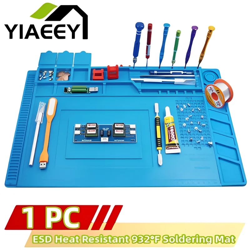 

ESD Heat Insulation Working Mat Soldering Station Iron Phone Computer Repair Mat Magnetic Heat-resistant BGA Insulator Platform