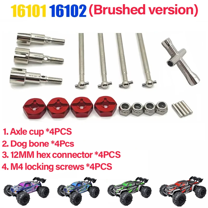 

SCY 16101 16102 16103 16201 1/16 Brushed RC Automotive Parts Dog Bone Axle Cup Upgrade Accessories