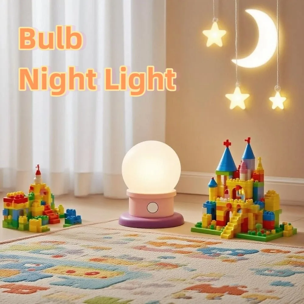 

Minimalist Dimmable Bulb Shape Night Light Romantic Timed Bedside Lamp USB Rechargeable Portable LED Atmosphere Lamp Study