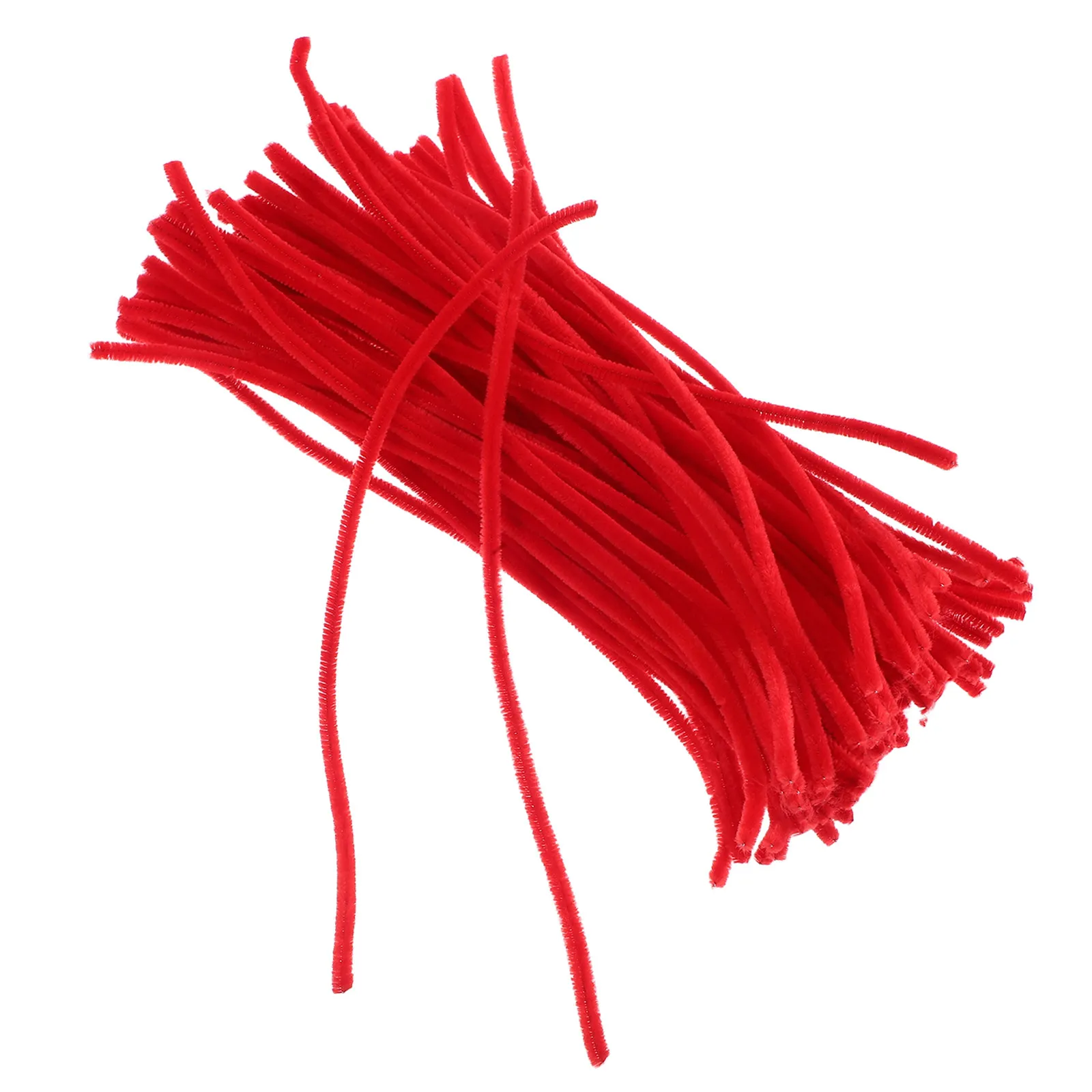 100Pcs Red Pipe Cleaners Chenille Stems Spiral Rods DIY Kids Craft Supplies Creative Arts Projects Decorations Bulk