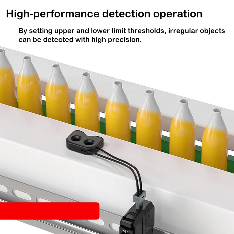 Rectangular optical fiber sensor FU37 is equipped with a diffuse reflection optical fiber amplifier probe line that is resistant