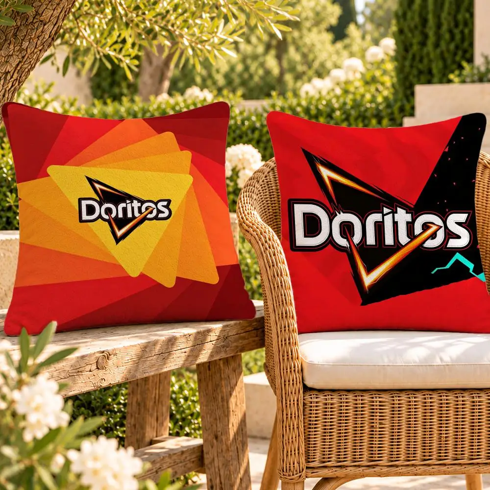 Food Crunchy Chips Doritos Cushion Cover Soft Plush Throw Pillow Cover Washable Sofa Bed Patio Chair Home Decor