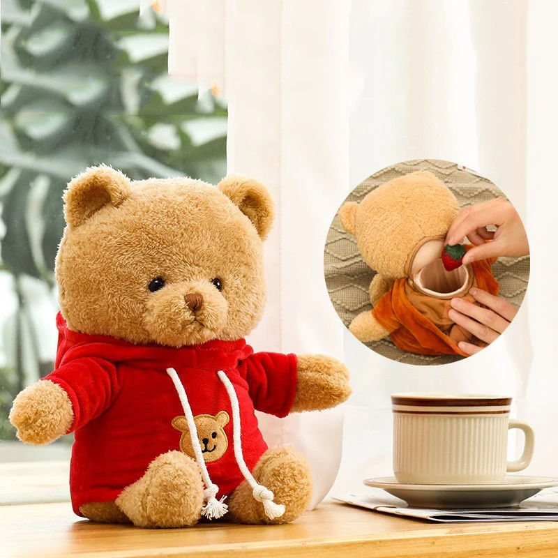 30/40cm Plush Bear Hidden Safes Storage Safe Compartment Sight Secret Stash Box Creative Gift for Money Jewelry Kids Doll Bear