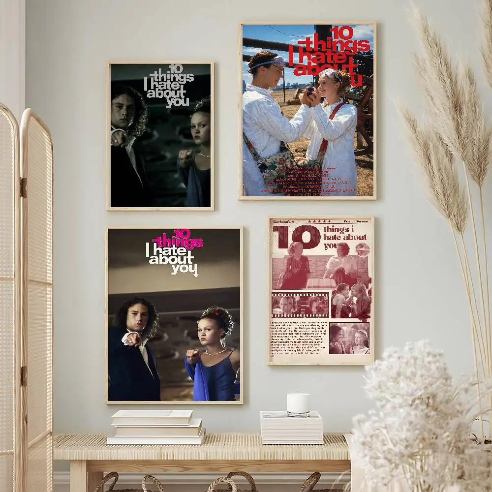 Classic Movie 10 Things I Hate About You Posters Premium Self-Adhesive No Residue Wall Sticker for Home Office Bar Decor