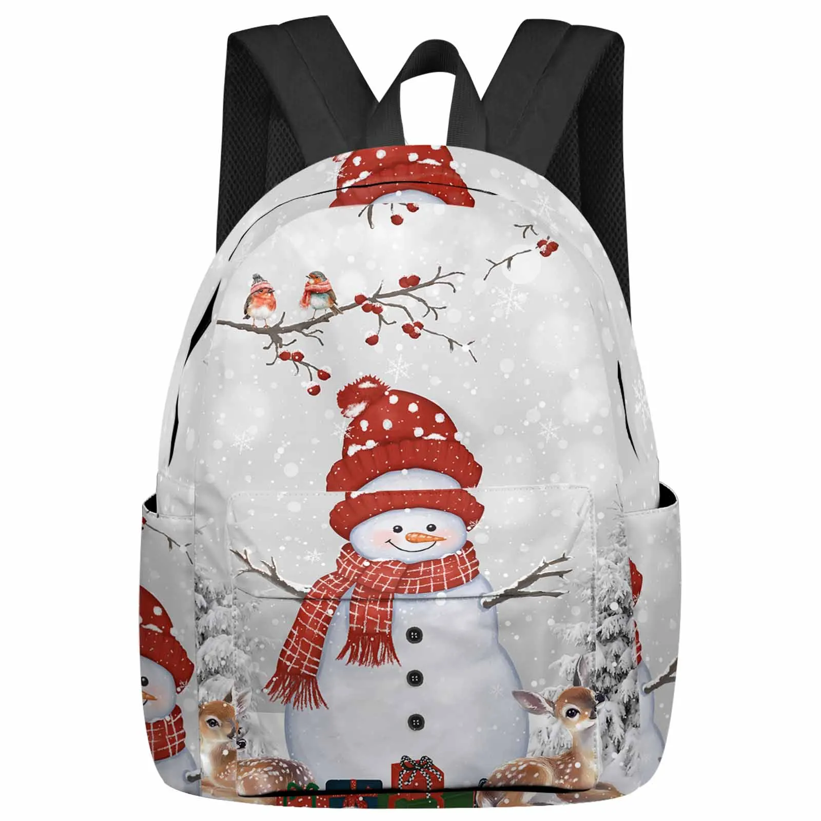 Berry Mockingbird Snowman Backpack Teenagers Student School Bags Laptop Custom Backpack for Men Women Travel Bag