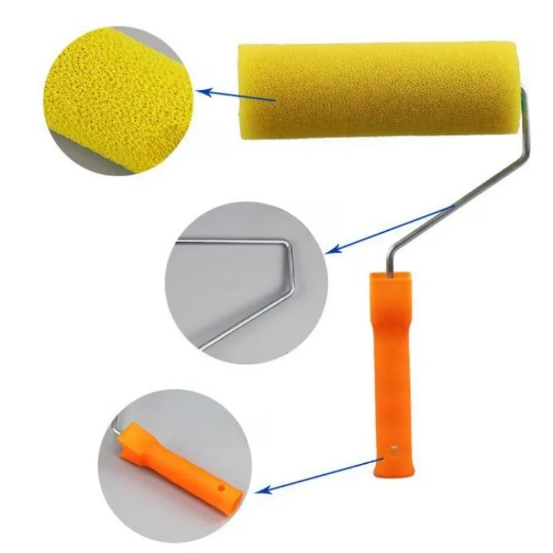 8/4 inches Small Paint Rollers with Roller Frame wall crafts Polyester Paint Brush Painting Decorating Sponge Rollers Art Sets