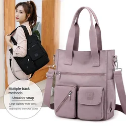 Mommy large capacity bag Female nylon canvas bag Female Crossbody bag Korean version casual college student class handbag